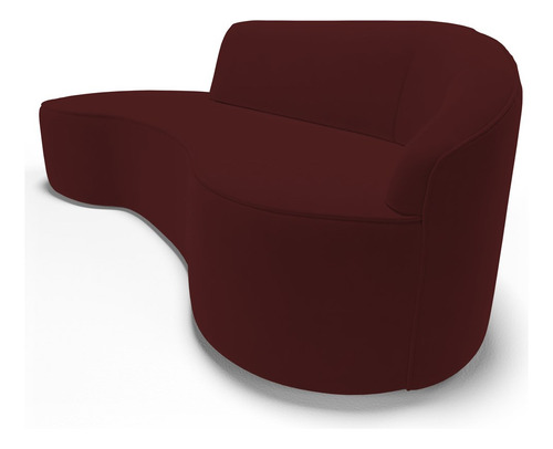 Sofá Living 2lugares 180cm Braço Dir Mozart Veludo Vermelho