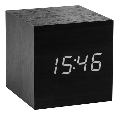 Reloj De Mesa Despertador Digital De Madera Blanco Alarma