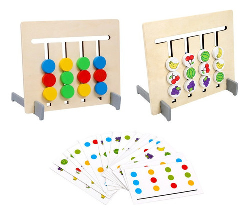 Montessori Juguete Fruit Juego De Doble Cara A Juego De Coin