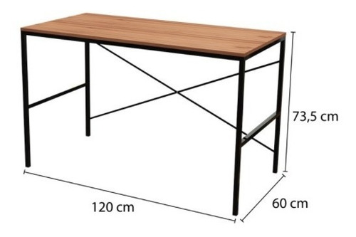 Imagen 4 de 6 de Escritorio Industrial Hierro Y Madera Escandinavo Oficina