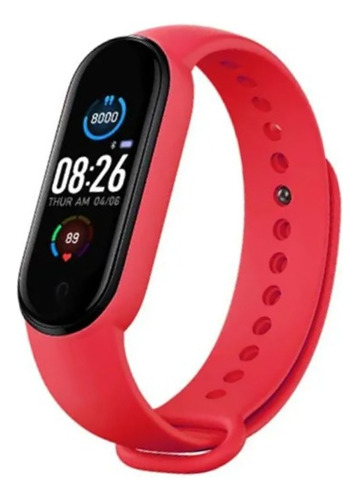 Reloj Inteligente Smart Band M7 Caja Rojo Malla Negro