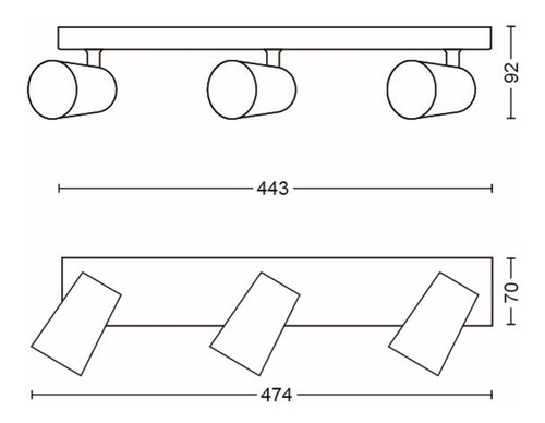 Imagen 3 de 5 de Aplique De Techo Philips Paisley Spot 3x5.5w Gu10 Gris