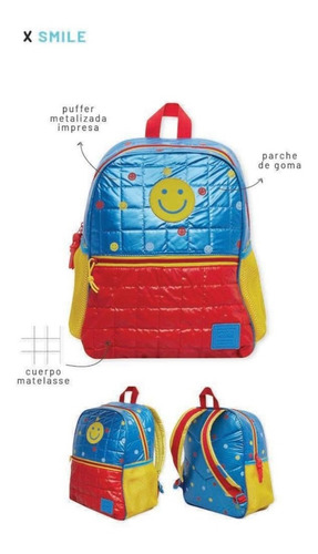 Mochila de jardim escolar Mooving KINDER SMILE cor multicolorida metálica kinder smile design 6123 13L