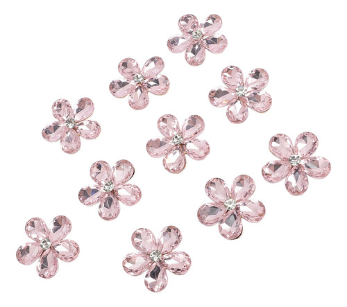 10 Unidades De Diamantes De Imitación Con Forma De Flor Para