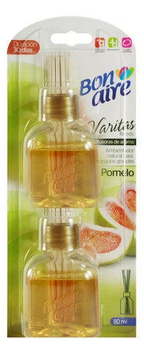 Set X2 Ambientadores Varitas Aromatizantes Pomelo 80ml