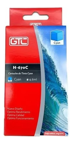 Cartucho Alternativo Gtc H -670c Cyan 14.6ml