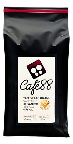 Café 88 Gourmet De Veracruz, Orgánico Tostado 250gr Grano