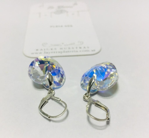 Imagen 2 de 3 de Aro Brisura Corazón Cristal Swarovski 18 Mm.