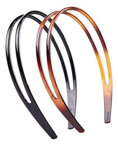 2 Diademas De Plástico De Doble Capa Simple Y A La Moda Con