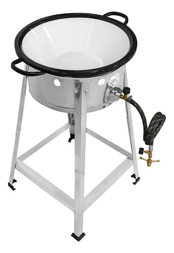 Fritador Pasteleiro Inox Tacho 16 Gás 7 L Frituras Em Geral Frequência Fritador Pasteleiro A Gás N16 Aço Inox 7 L Industrial A Gás (glp)