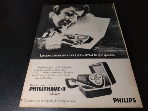 (pb268) Publicidad Clipping Afeitadora Philips * 1971