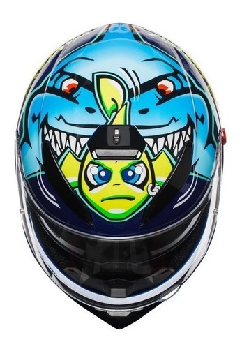 Casco Agv K3 Sv Misano 2015 Shark Vr46 + Pinlock Talla 58 Color Azul Diseño Rossi Misano 2015