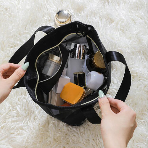 Bolsa De Cosméticos Transparente Para Mujer Bolso De Mano D