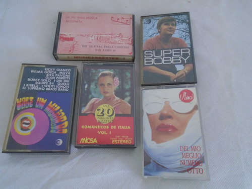 Lote 5 Cassettes Originales. Romanticos De Italia. Varios