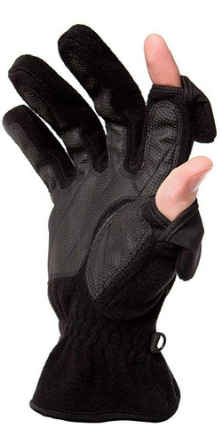 Freehands Hombres Chamarra Sin Forro Polar Guantes, Negro