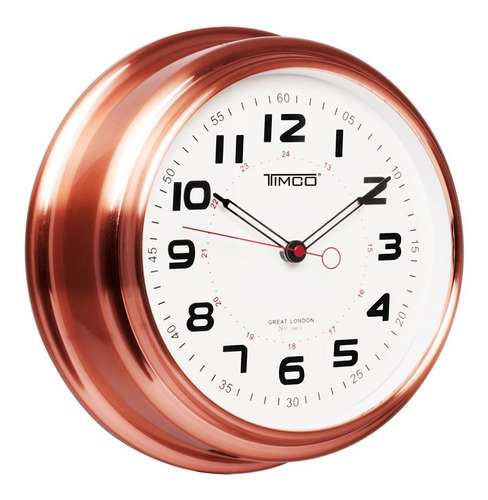 Reloj De Pared Marco De Cobre 30 Cm Hyw183 Color del fondo Blanco