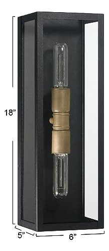 Lámpara Minimalista De Metal Y Vidrio Para Exteriores