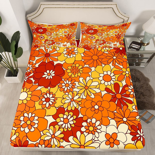 Juego De Ropa De Cama Para Ninos Con Flores Bohemias, Tamano