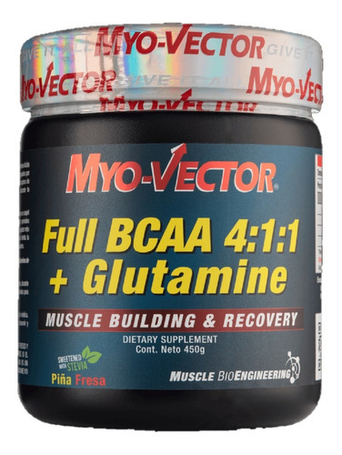 Myo Vector Full Bcaa 4:1:1 + Glutamina 450g Sabor Fresa