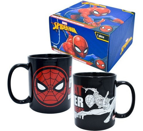 Taza Mágica Brilla En La Obscuridad Spiderman Disney 320ml