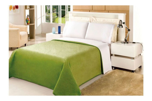 Imagen 1 de 1 de Frazada Jean Cartier Térmica 2 plazas color verde con diseño nebraska de 200cm x 175cm