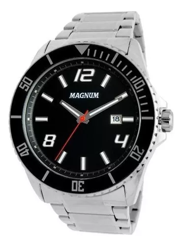 Relógio Magnum Masculino Ref: Ma33059q Casual Prateado Prata