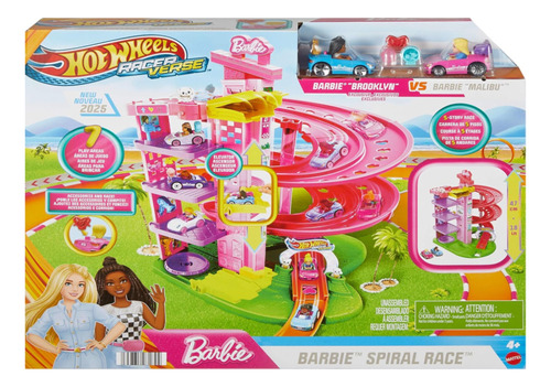 Hot Wheels Racerverse Barbie Pista Carreras En Espiral