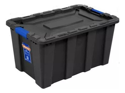Caja Contenedor Plastico Apilable Negro 100lt Wadfow Wtb331b