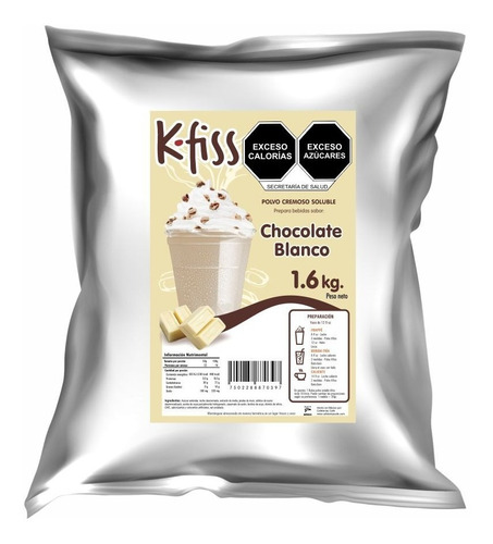 Base Para Frappe. Kfiss. Chocolate Blanco. 1.6kg 3 Piezas