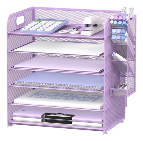 Organizador De Papel De 6 Niveles Con 4 Pendiente, Bandeja