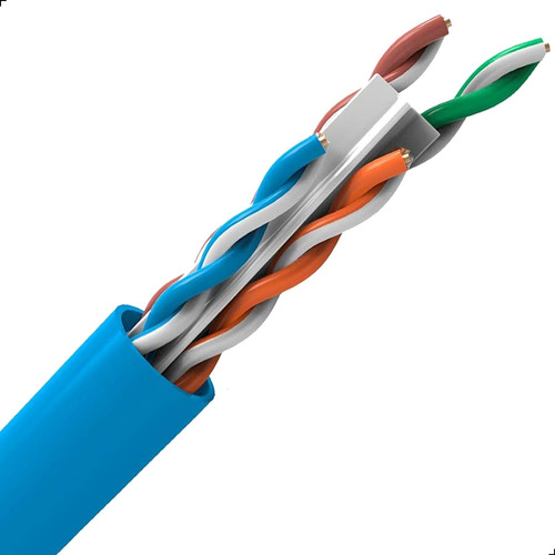 Cabo De Rede Lan Cat6 305 Metros Azul 100% Cobre