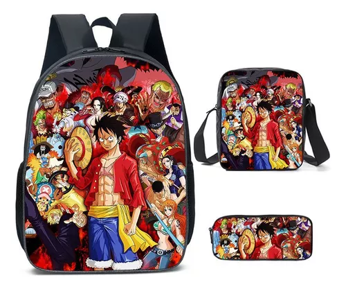 Desenho Animado Anime One Piece Luffy Mochila Escolar Masculina