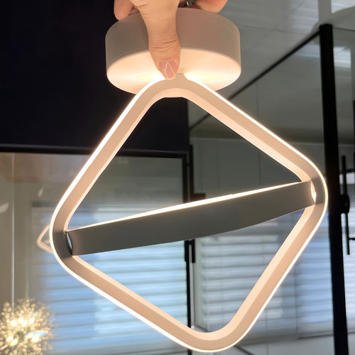 Plafon Luminária Led Pendente Moderno Quadrado Sobrepor Teto Cor Branco 127/220v