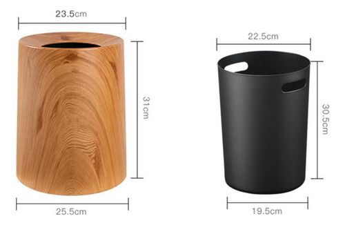 Cubo De Basura De Grano De Madera, Cubo De Basura L. Marrón
