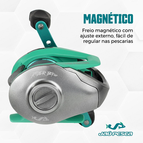 Carretilha Jp Spider Bg300 Graphite Acqua 15kg Drag Esquerda