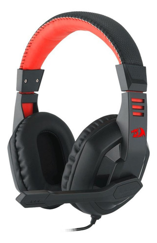 Imagem 1 de 4 de Fone de ouvido over-ear gamer Redragon Ares preto e vermelho