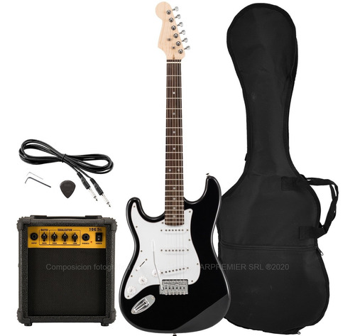 Imagen 1 de 8 de Guitarra Electrica Rock Zurdo Ampli 10w Funda Cable Envio