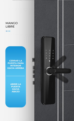Cerradura Chapa Electrónica App Digital Ttlock-k7 Alarma Negro