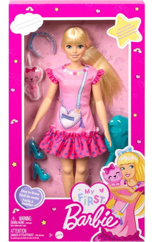 Muñeca Mi Primera Barbie Suave Con Accesorios Hll18