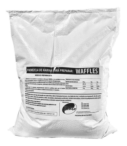 Harina Para Waffle, Waffle-mix Bolsa 5 Kg Neutra Cafeboato