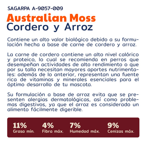 Croqueta Australian Moss Cordero Y Arroz 2kg Con Regalo