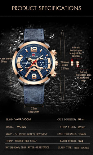 Reloj Hombre Caballero Casual Cuarzo Cuero A Inoxidable