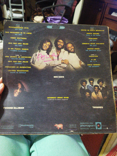 Lamina Sola , De Disco De Vinilo Película Fiebre Sábado (Usado)