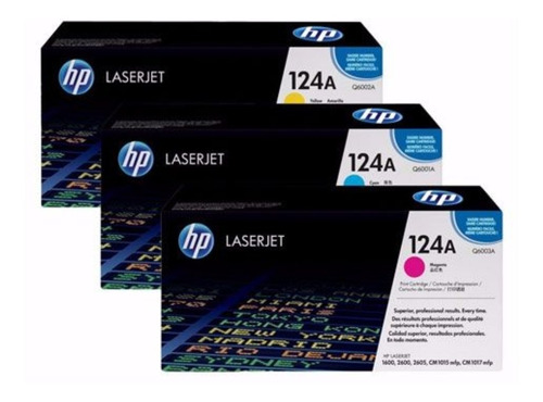 Pack Toner Hp 124a/q6000 Original 3 Colores C/y/m