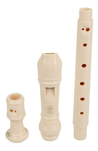Imagen 3 de 5 de Flauta Dulce Yamaha Yrs23 Escolar Soprano Escuela Colegio Color Crema