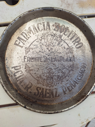 Antigua Bandeja De Publicidad Farmacia Solitro Gris (Usado)