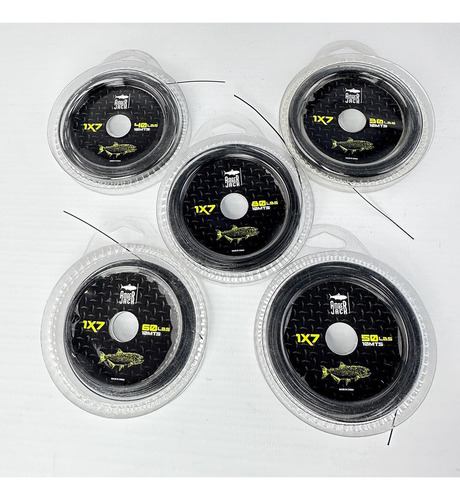 Cable De Acero Lider Pesca Amberjack 1x7 10 Mts Dorado Color negro--80 lbs