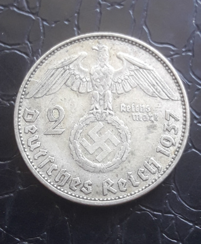 Moeda De Prata Alemanha 2 Reich 1937 Letra D Munique. (Usado)