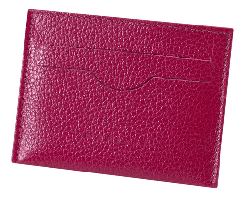 Porta Cartão Feminino De Couro Legítimo Cnh Mariart Zircônio Cor Magenta