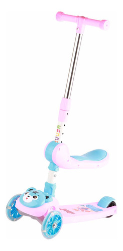 Scooter De 3 Ruedas Plegable Altura Ajustable Luces De Rueda